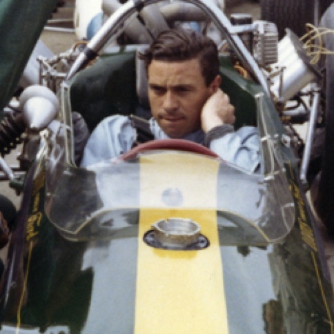 JIm dans le cockpit de la Lotus 38